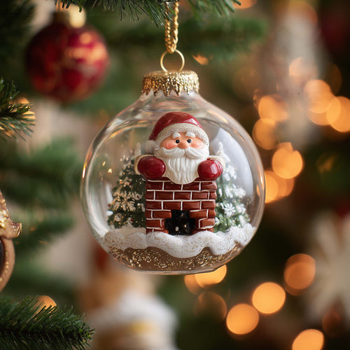 Jolly Santa Christmas Mica Ornament GFSPYC64