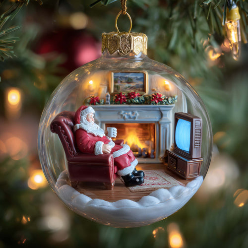 Jolly Santa Christmas Mica Ornament GFSPYC71