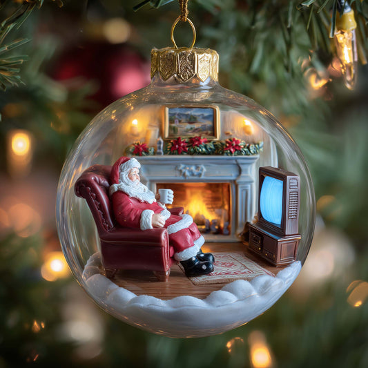 Jolly Santa Christmas Mica Ornament GFSPYC71