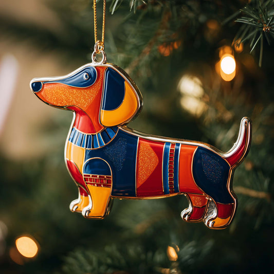 Sausage Pup Christmas Mica Ornament GFSPYC72