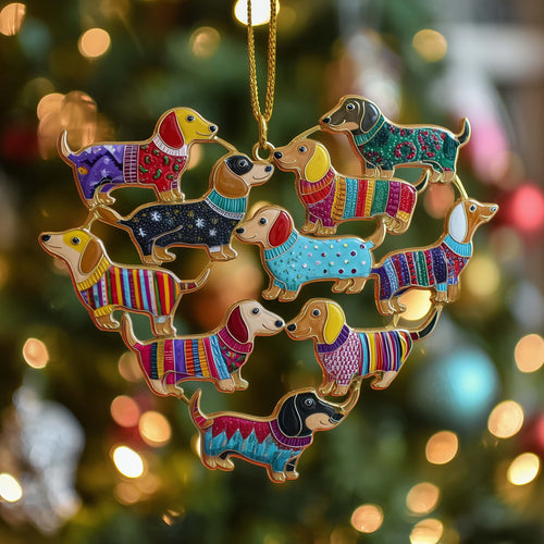 Sausage Pup Christmas Mica Ornament GFSPYC77