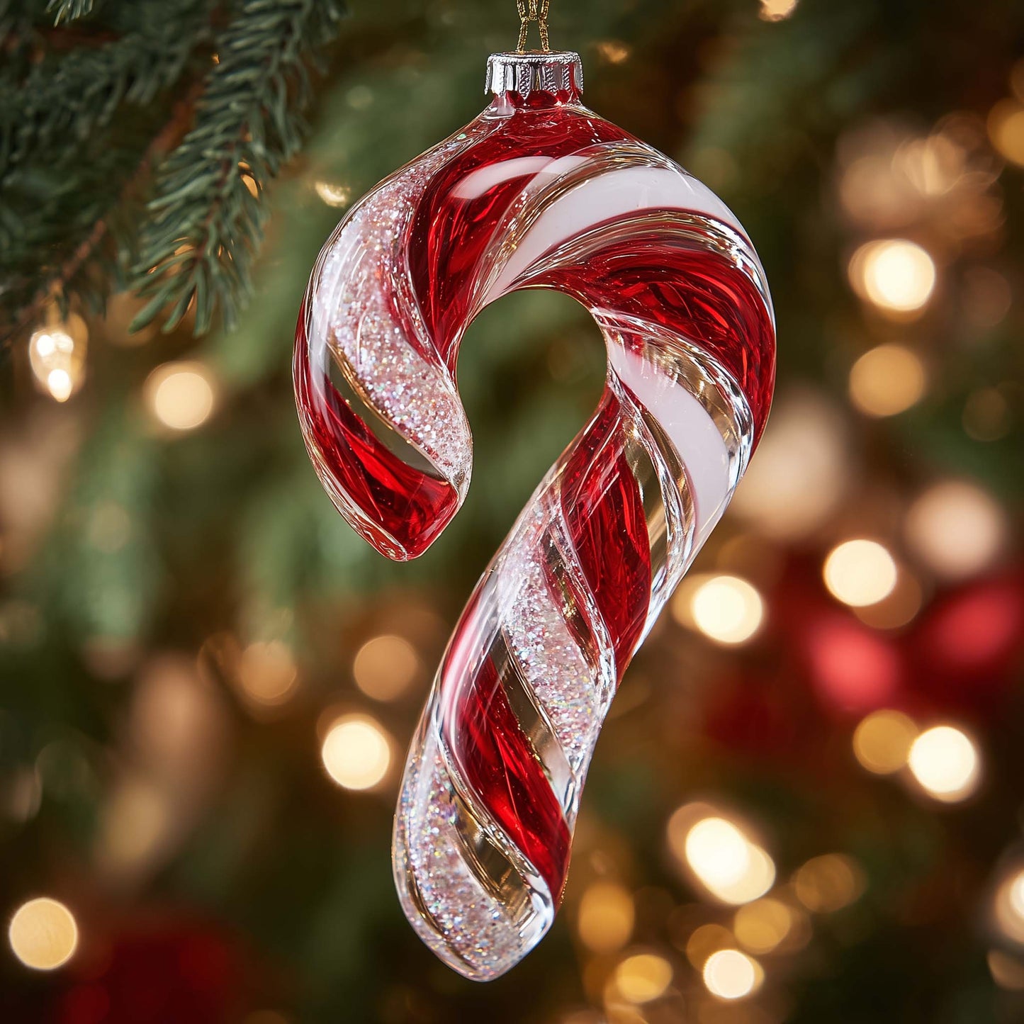 Peppermint Swirl Christmas Mica Ornament GFSPYC81