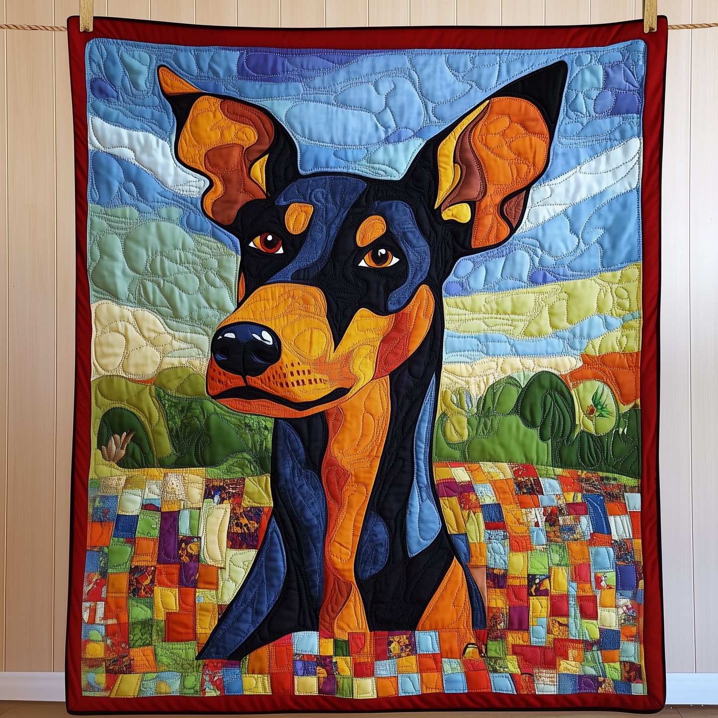 Doberman Quilted Blanket GFTOAB1079