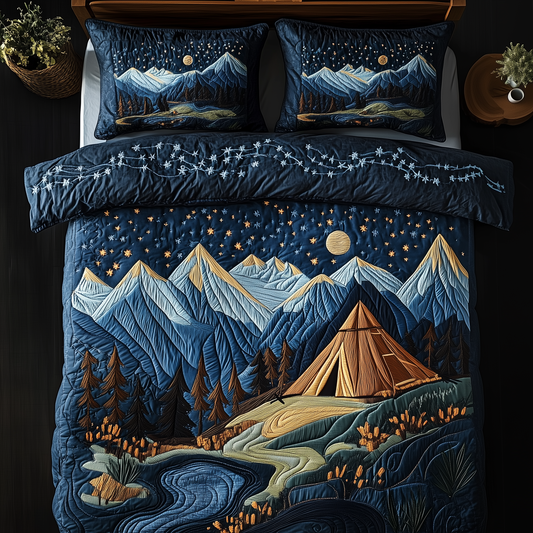 Serene Camping Night 3-Piece Quilted Bedding Set GFTOAB1311