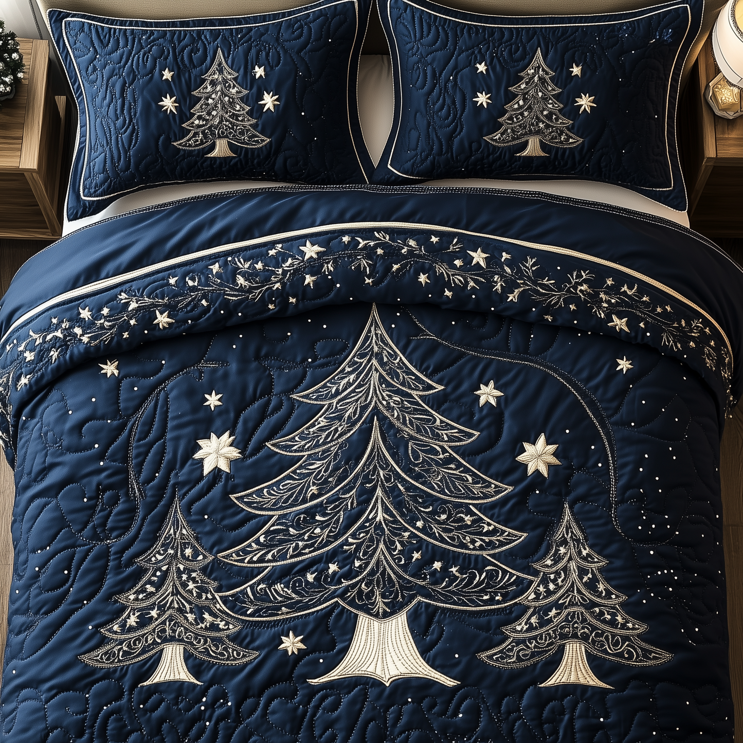 Christmas Tree 3-Piece Quilted Bedding Set GFTOAB1377