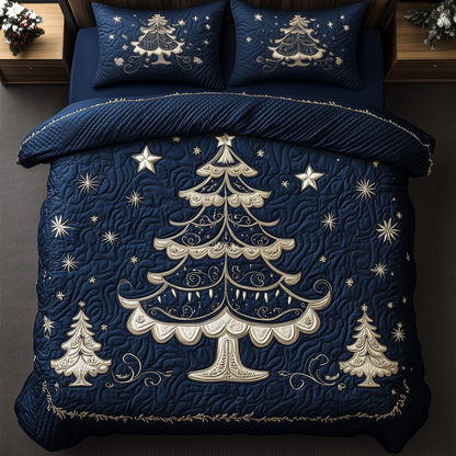 Christmas Tree 3-Piece Quilted Bedding Set GFTOAB1378