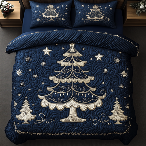 Christmas Tree 3-Piece Quilted Bedding Set GFTOAB1378