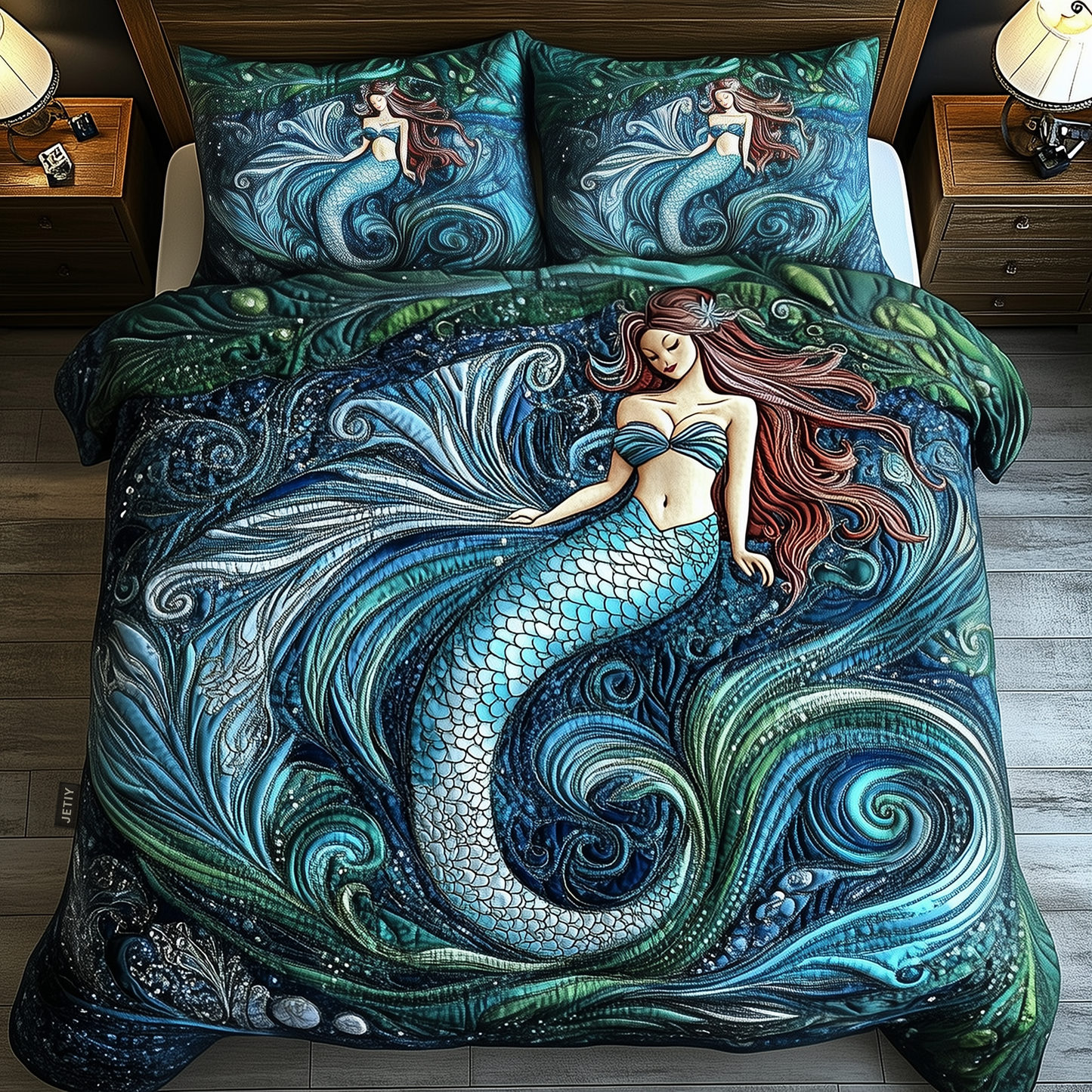 Elegant Mermaid 3-Piece Quilted Bedding Set GFTOAB1513