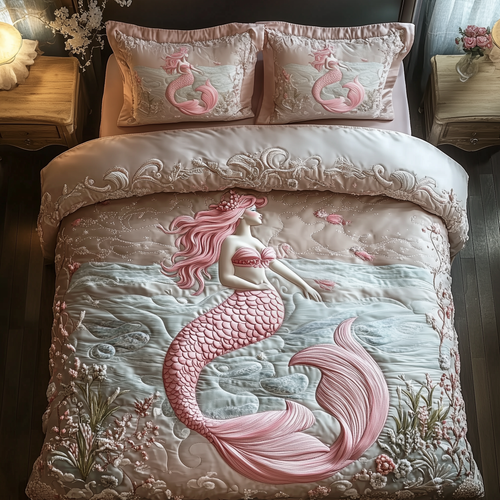 Elegant Mermaid 3-Piece Quilted Bedding Set GFTOAB1514