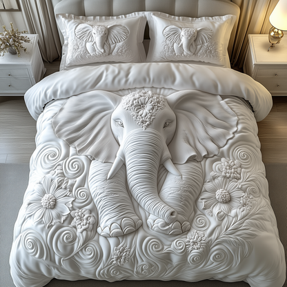 Elegant Elephant 3-Piece Quilted Bedding Set GFTOAB1566