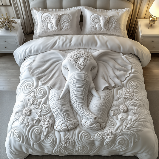 Elegant Elephant 3-Piece Quilted Bedding Set GFTOAB1566