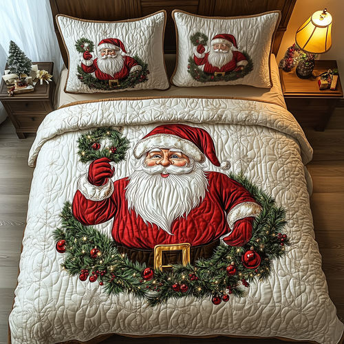 Santa Claus 3-Piece Quilted Bedding Set GFTOAB1600