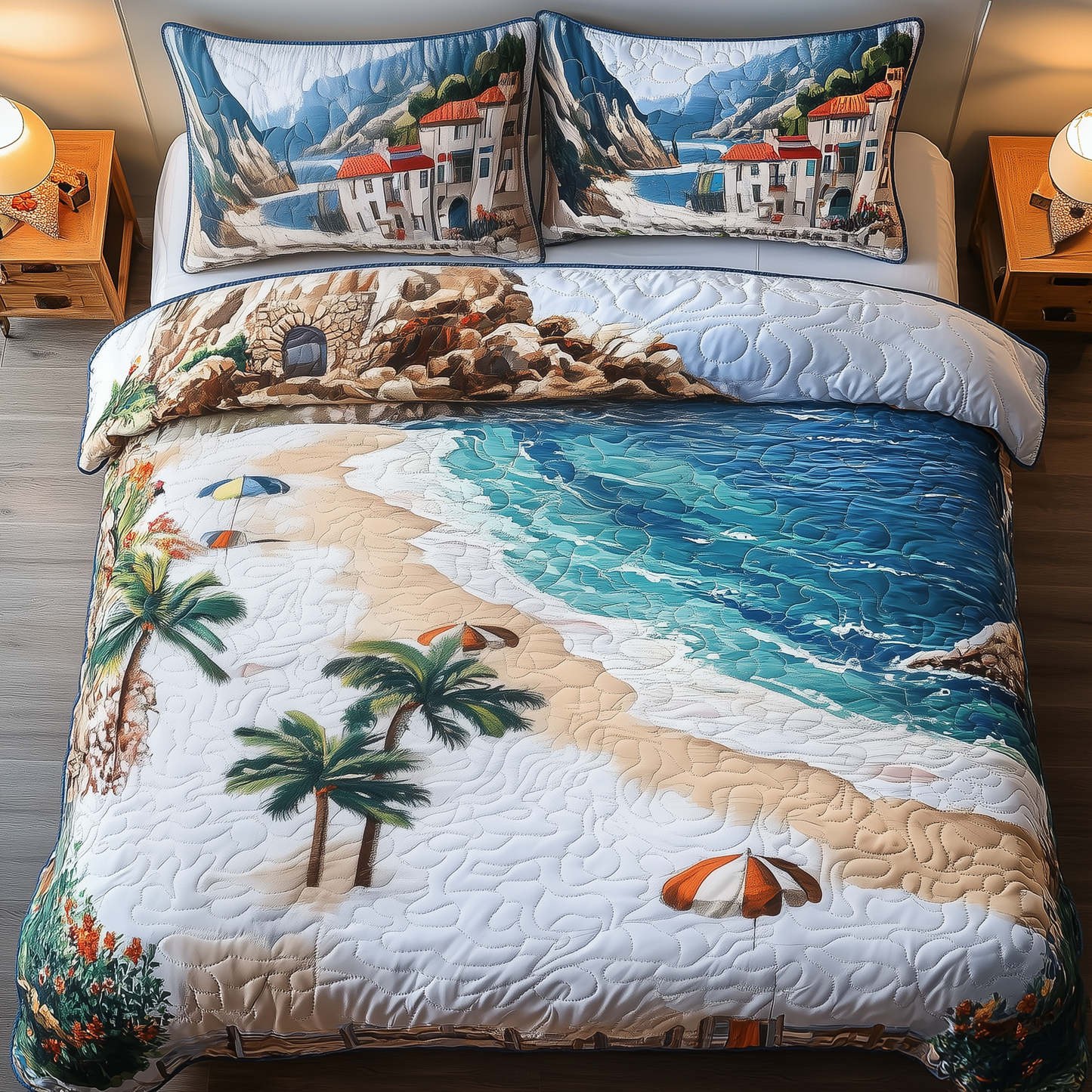 Sunny Beach 3-Piece Quilted Bedding Set GFTOAB1620