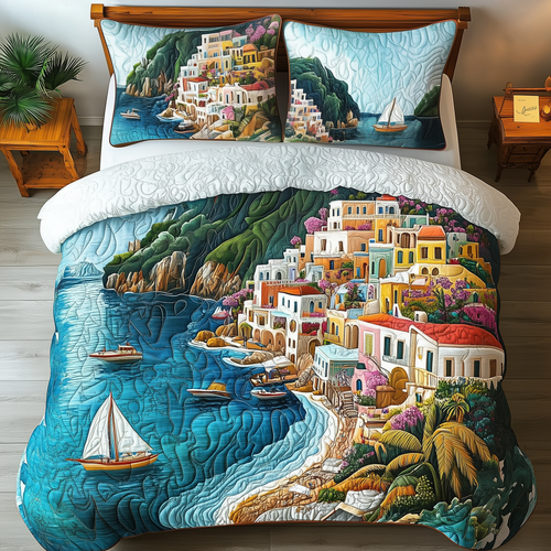 Picturesque Coastal 3-Piece Quilted Bedding Set GFTOAB1622