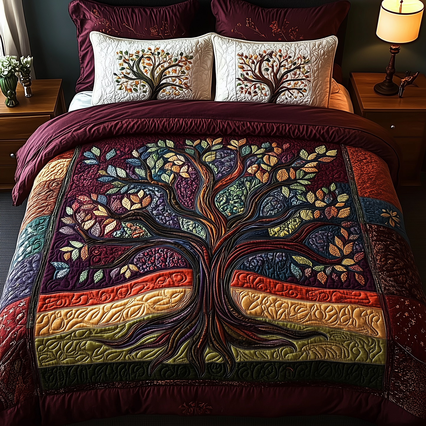 Tree Of Life 3-Piece Quilted Bedding Set GFTOAB1730