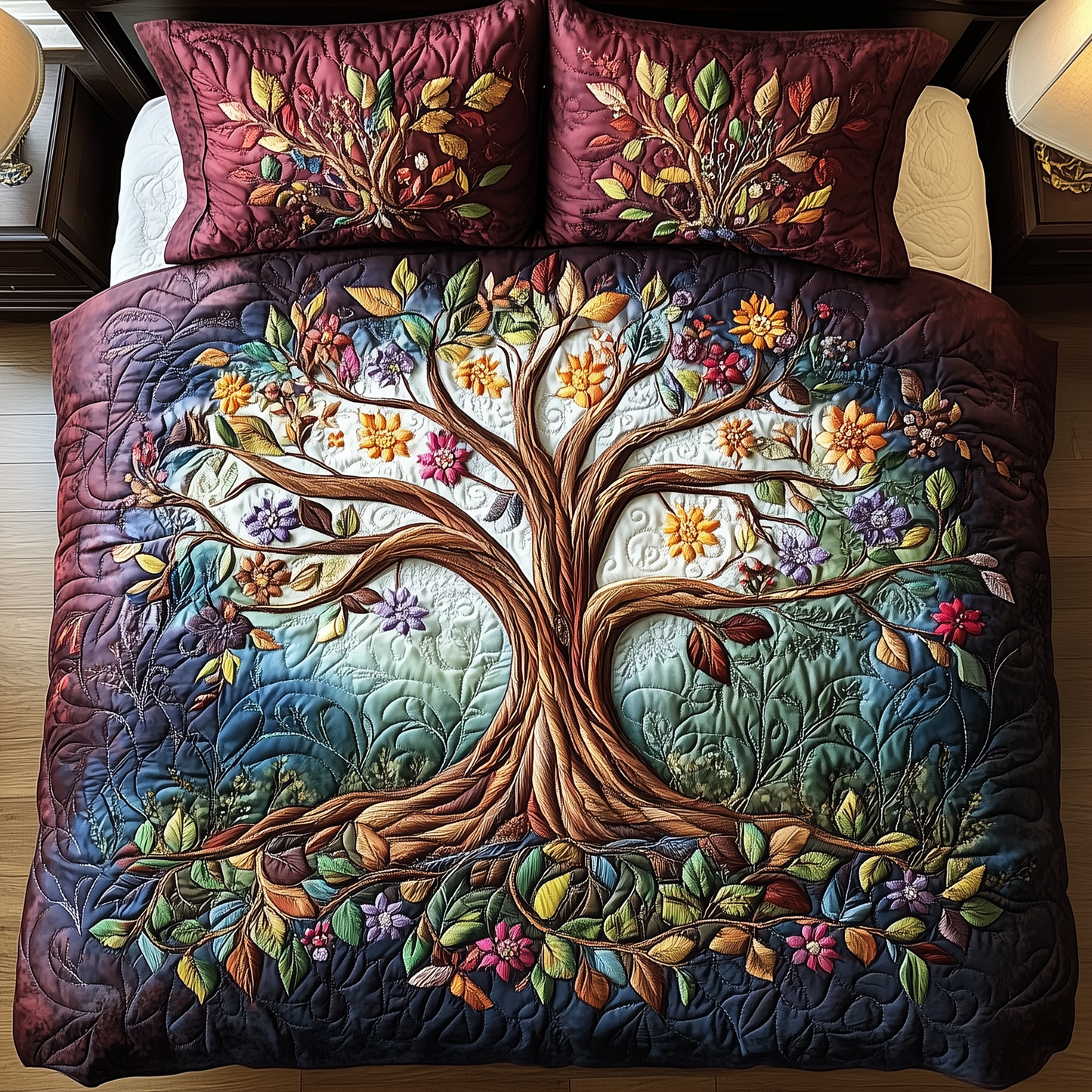 Tree Of Life 3-Piece Quilted Bedding Set GFTOAB1731