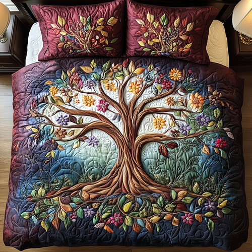Tree Of Life 3-Piece Quilted Bedding Set GFTOAB1731