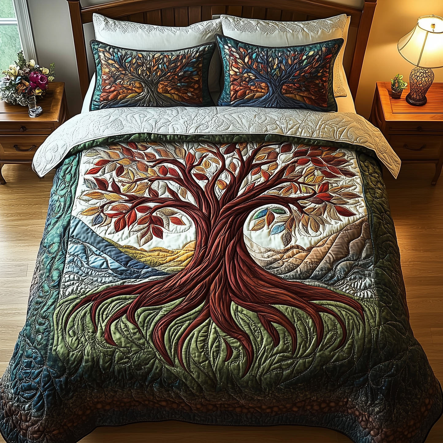 Tree Of Life 3-Piece Quilted Bedding Set GFTOAB1733