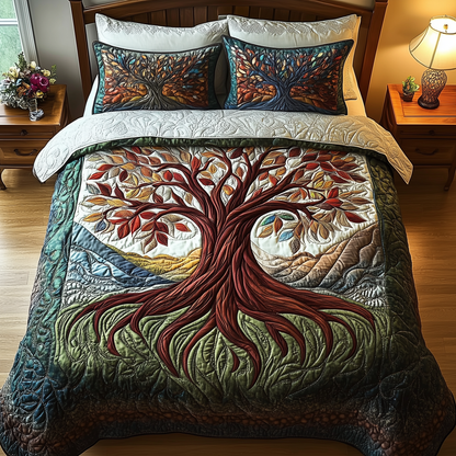 Tree Of Life 3-Piece Quilted Bedding Set GFTOAB1733