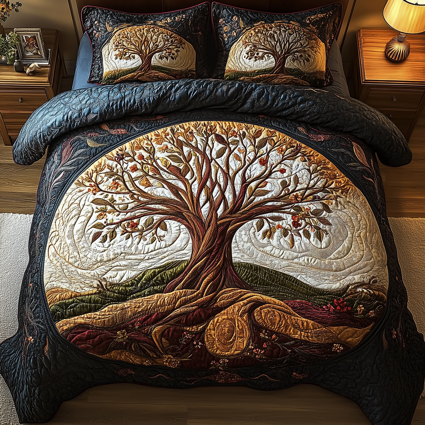 Tree Of Life 3-Piece Quilted Bedding Set GFTOAB1735