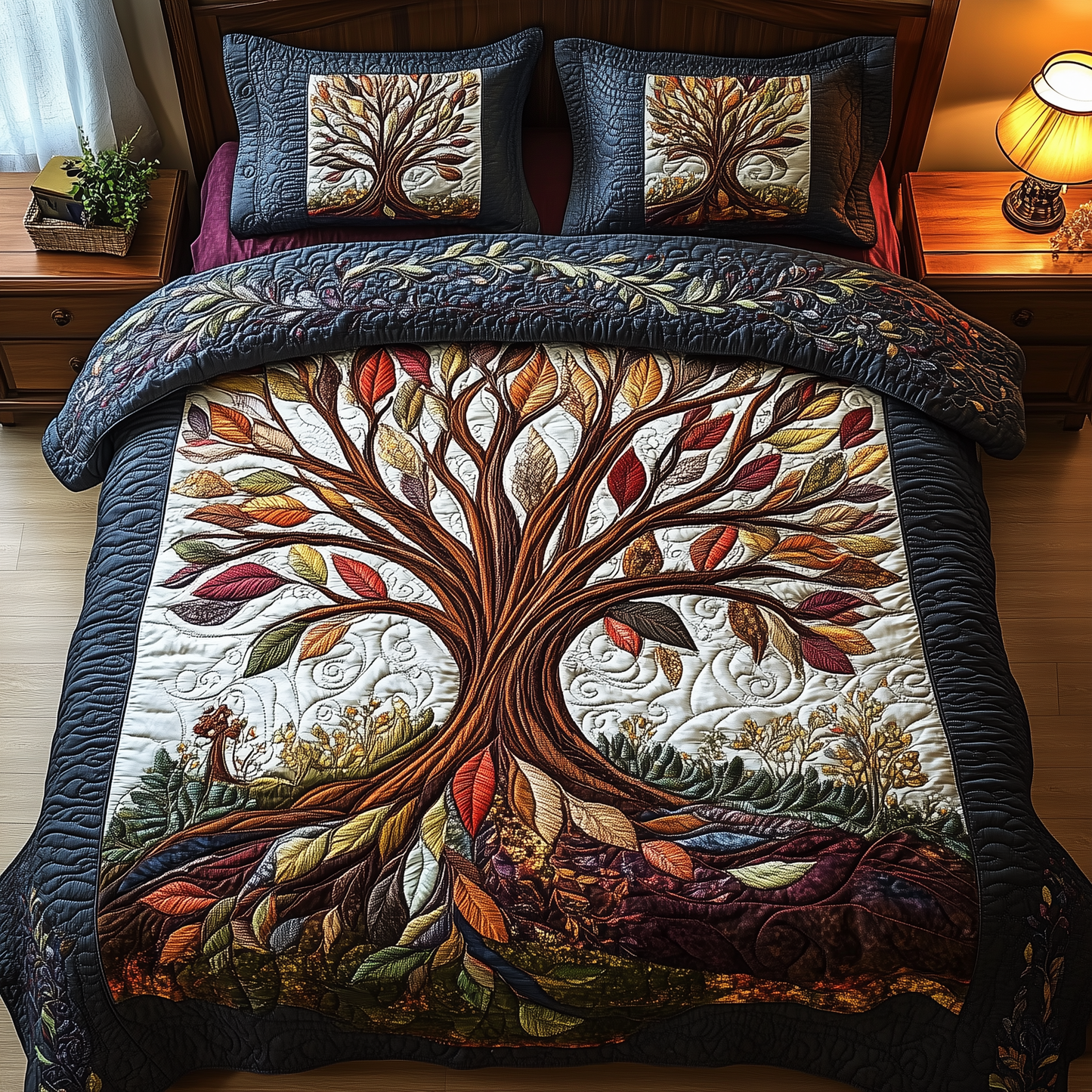Tree Of Life 3-Piece Quilted Bedding Set GFTOAB1736