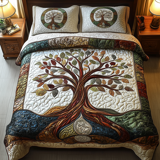 Tree Of Life 3-Piece Quilted Bedding Set GFTOAB1739