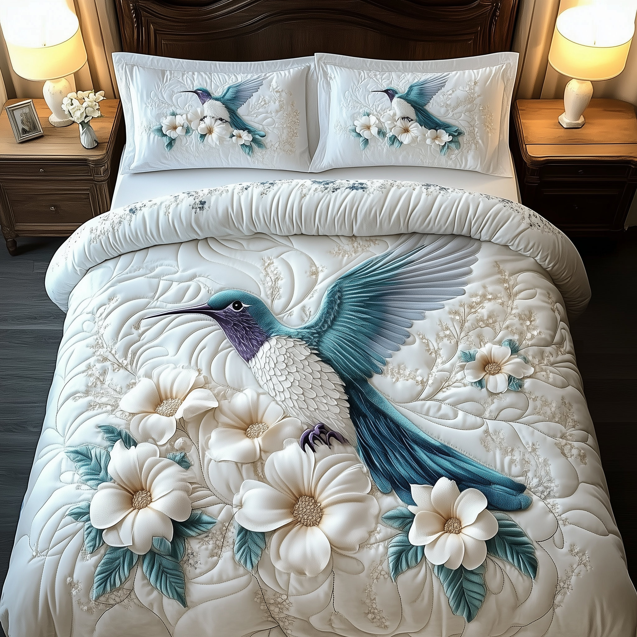 Winter Hummingbird 3-Piece Quilted Bedding Set GFTOAB1782 – Willow Quilt