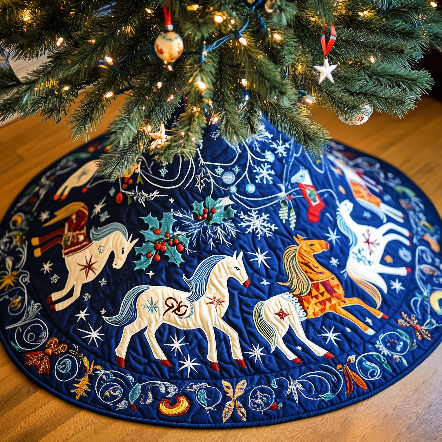 Christmas Horse Quilted Tree Skirt GFTOAB1809