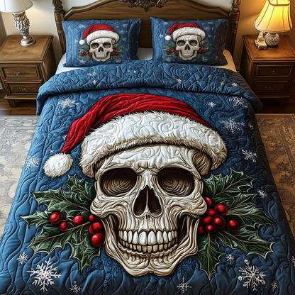Christmas Skull 3-Piece Quilted Bedding Set GFTOAB1815