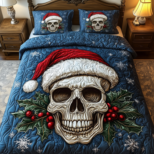 Christmas Skull 3-Piece Quilted Bedding Set GFTOAB1815