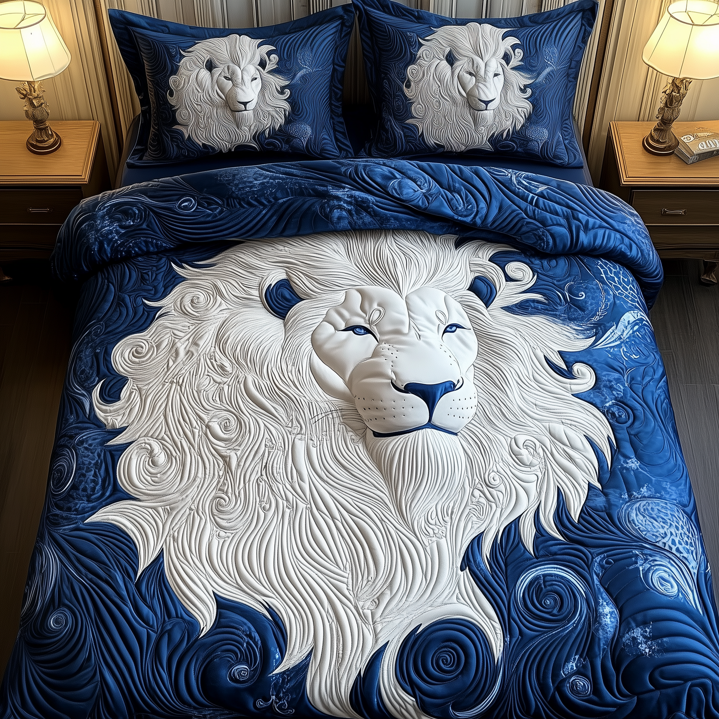 Majestic Lion 3-Piece Quilted Bedding Set GFTOAB2016