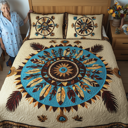 Ancient Dreamcatcher 3-Piece Quilted Bedding Set GFTOAB2396
