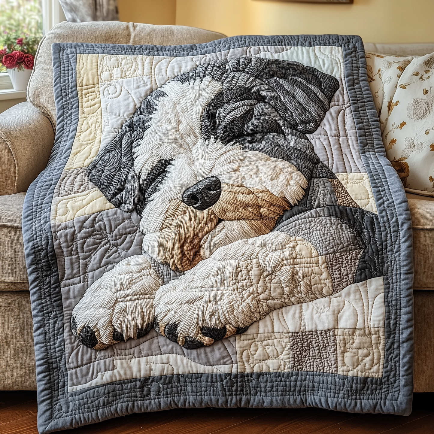 Restful Schnauzer Quilted Blanket GFTOAB2458