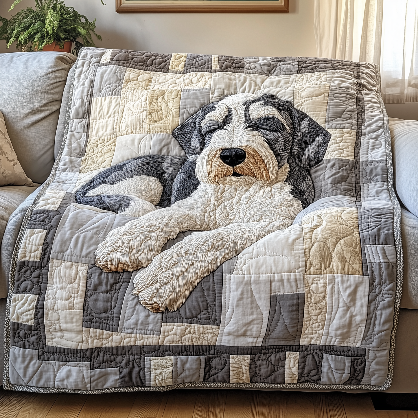 Restful Schnauzer Quilted Blanket GFTOAB2460