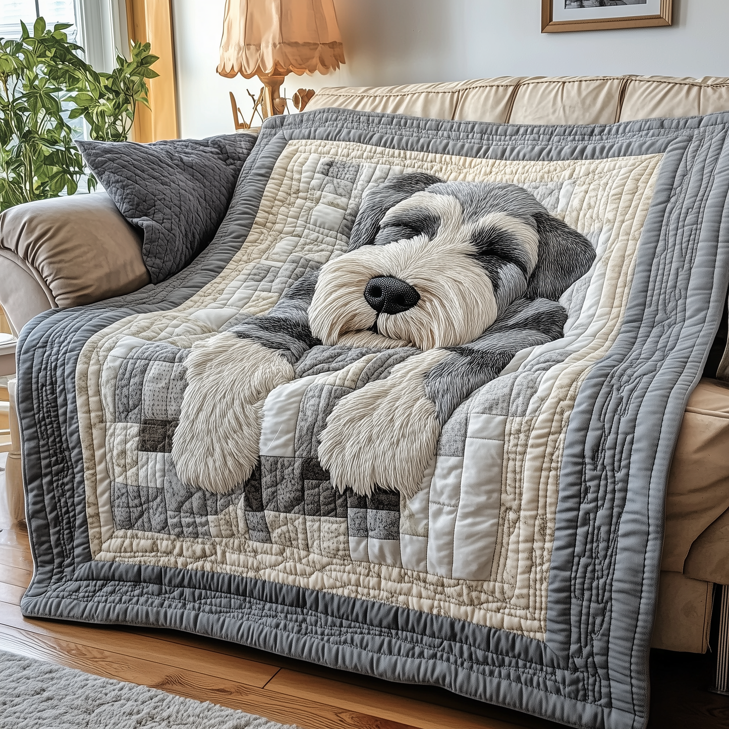 Restful Schnauzer Quilted Blanket GFTOAB2461