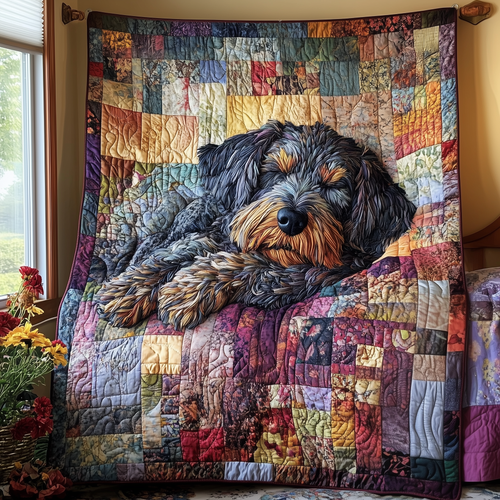 Pawfect Rest Schnauzer Quilted Blanket GFTOAB2464