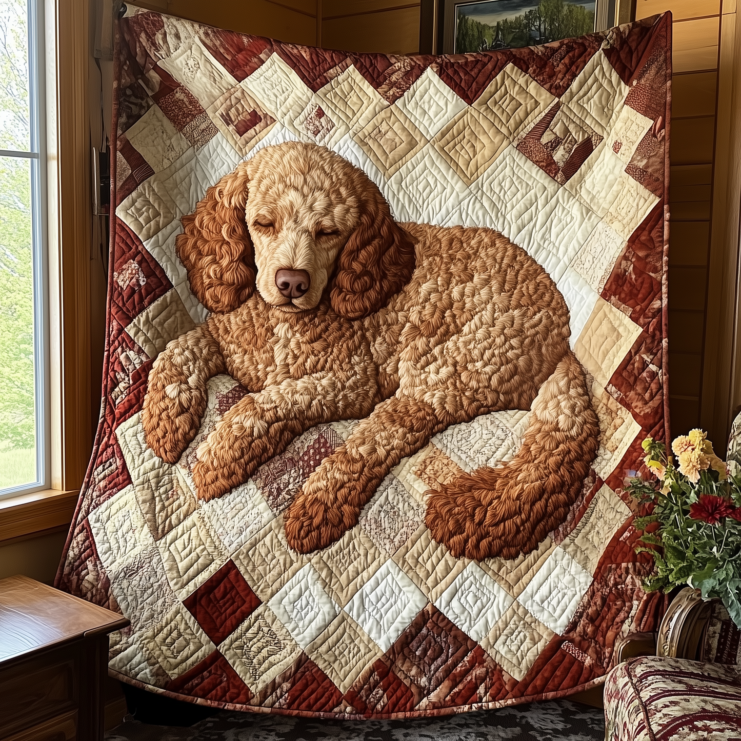 Snoozy Poodle Quilted Blanket GFTOAB2495