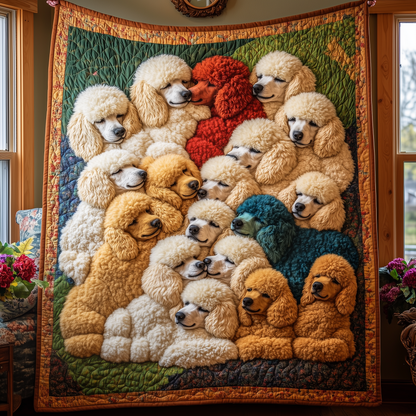 Sleeping Poodle Quilted Blanket GFTOAB2507