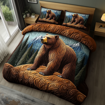 Wild Bear 3-Piece Quilted Bedding Set GFTOAB2565