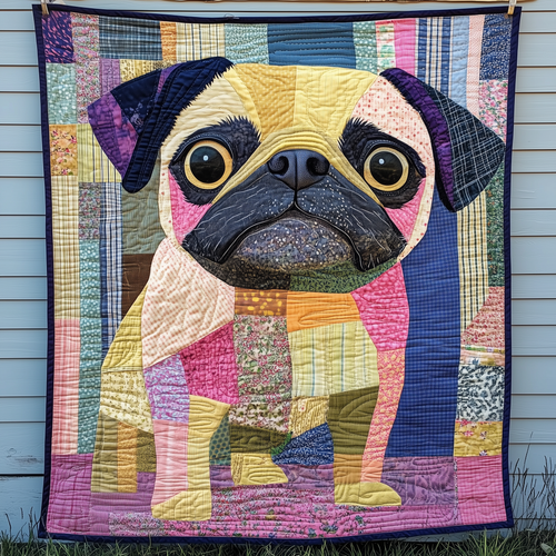 Adorable Pug Puppy Quilted Blanket GFTOAB2613