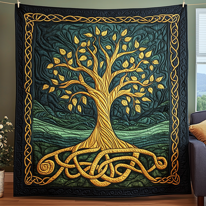 Ancient Celtic Tree Of Life Quilted Blanket GFTOAB2644