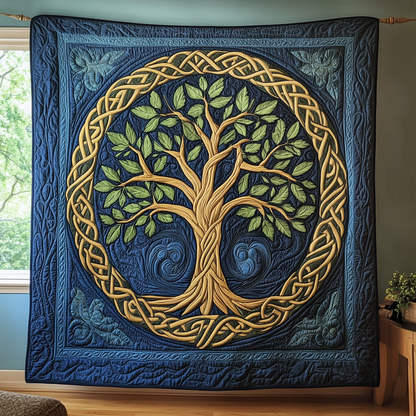 Ancient Celtic Tree Of Life Quilted Blanket GFTOAB2650