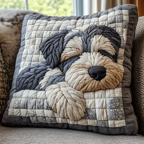 Restful Schnauzer Quilted Pillow Case GFTOAB2662
