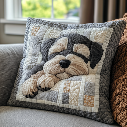 Restful Schnauzer Quilted Pillow Case GFTOAB2663