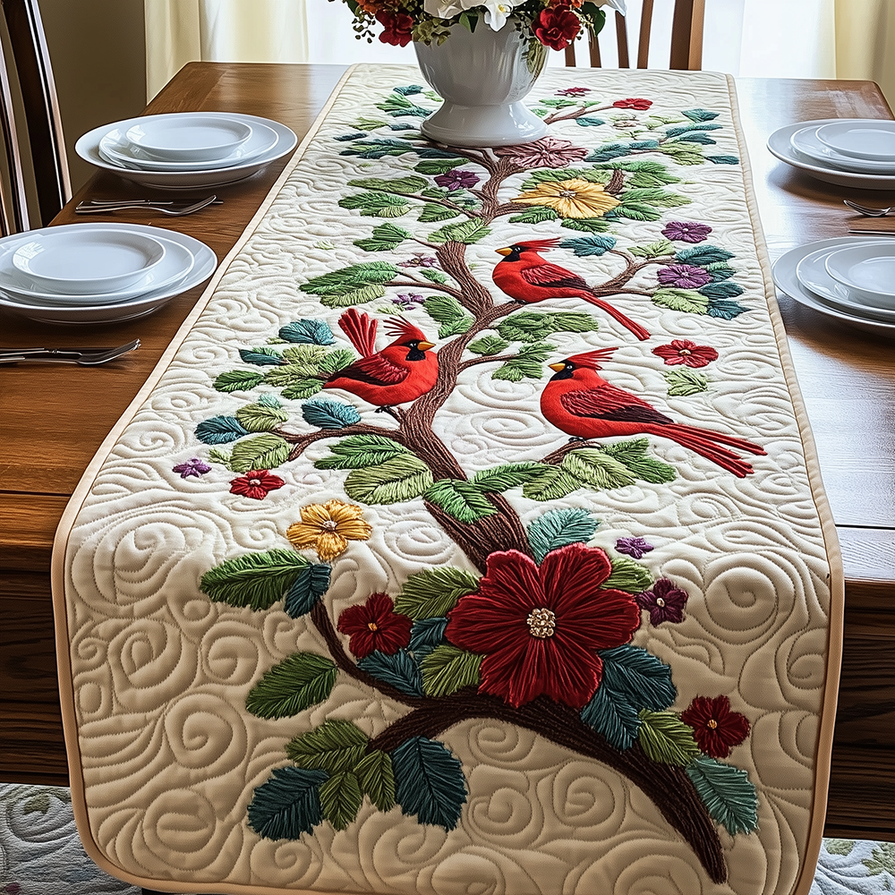 Spring Cardinals Quilted Table Runner GFTOAB2719