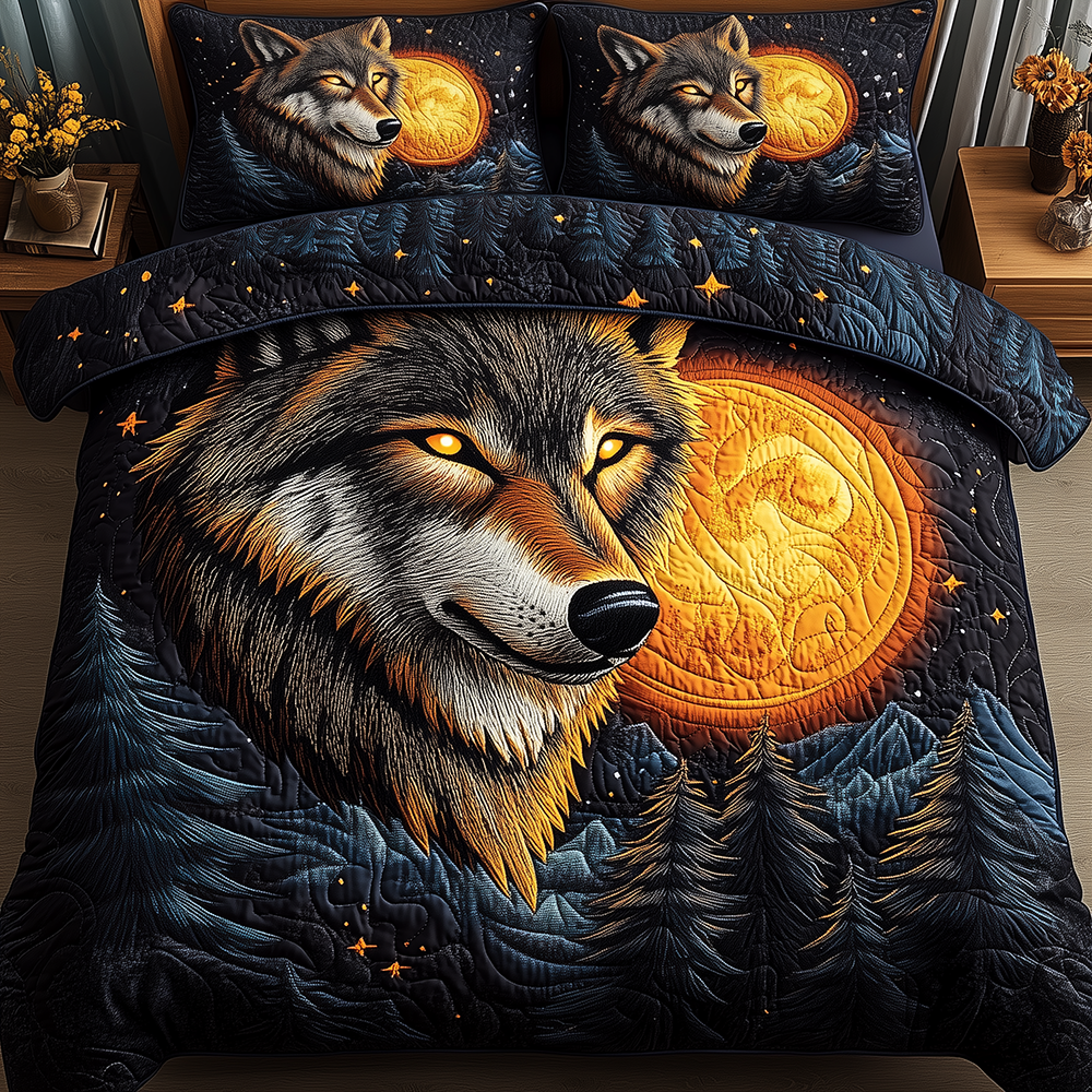 Moonlit Howl 3-Piece Quilted Bedding Set GFTOAB2850