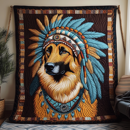 Native German Shepherd Quilted Blanket GFTOAB2915