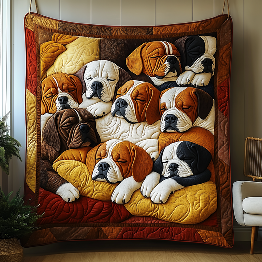 Restful Boxer Dog Quilted Blanket GFTOAB2934