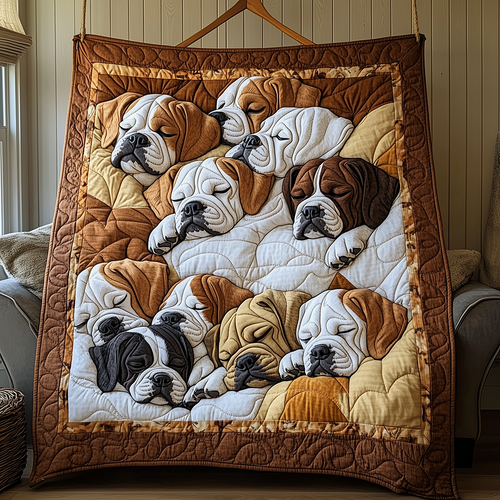 Snoozy Boxer Dog Quilted Blanket GFTOAB2956