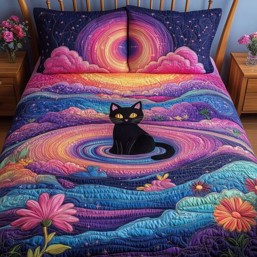 Feline Nebula 3-Piece Quilted Bedding Set GFTOAB3136